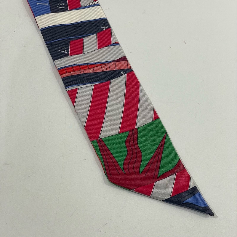 Hermes愛馬仕twilly絲巾 紅色/彩色-3