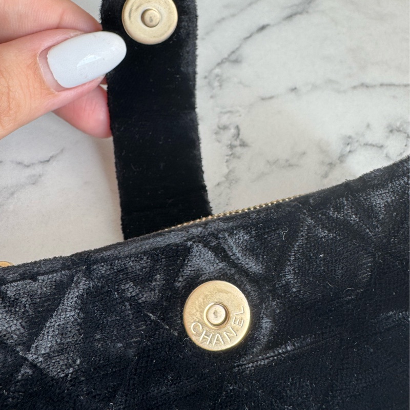 Chanel黑絨布寶石雙層功能小包✨✨-12