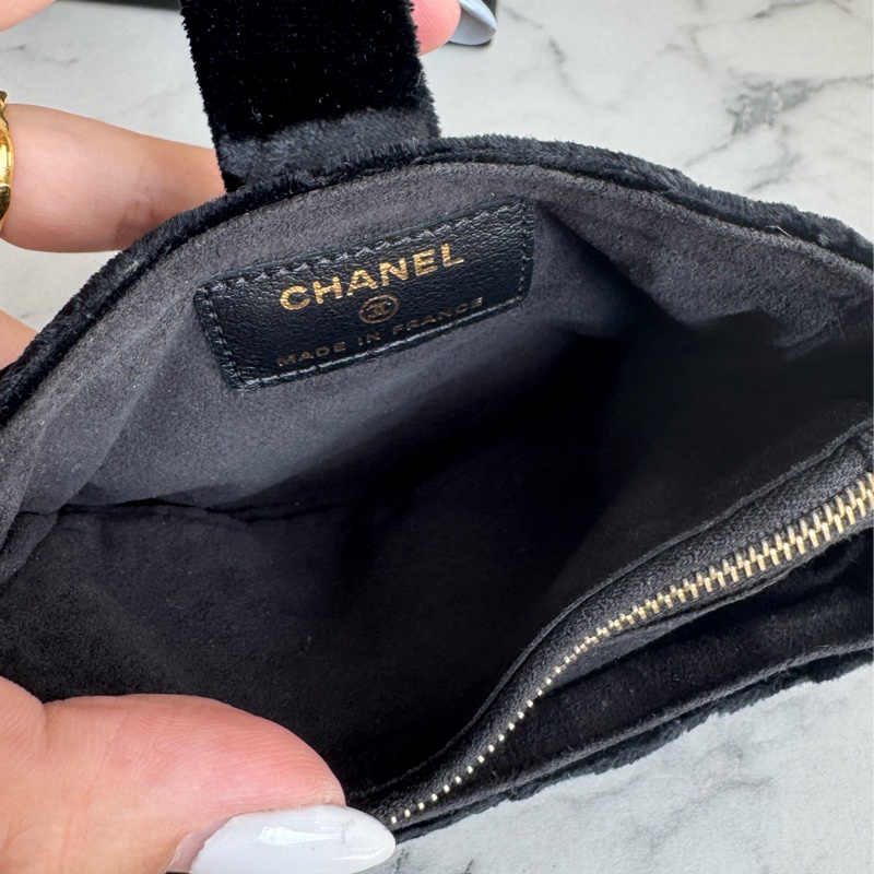 Chanel黑絨布寶石雙層功能小包✨✨-15