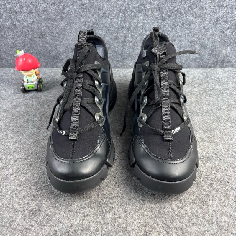DIOR/迪奧 D-connect純黑繫帶老爹鞋 38碼-0