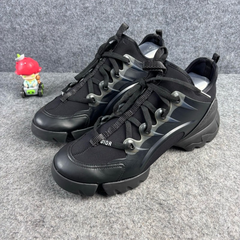 DIOR/迪奧 D-connect純黑繫帶老爹鞋 38碼-1