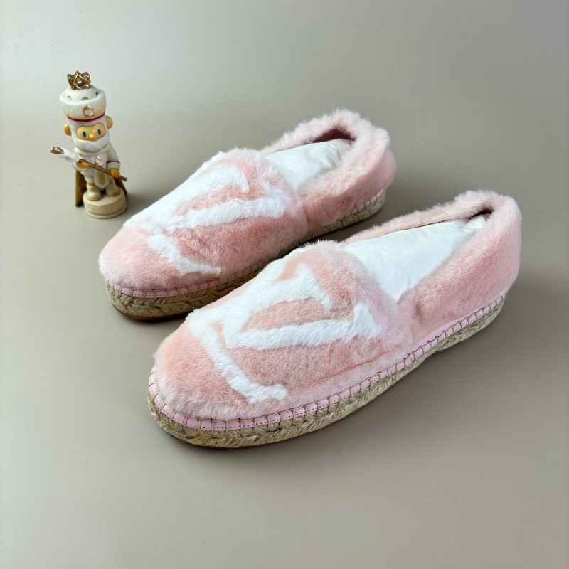 超級新✨LV/路易威登 白粉水貂毛漁夫鞋 36.5碼-0