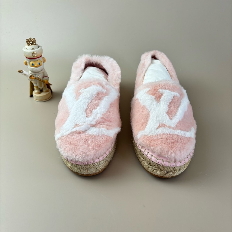 超級新✨LV/路易威登 白粉水貂毛漁夫鞋 36.5碼-1