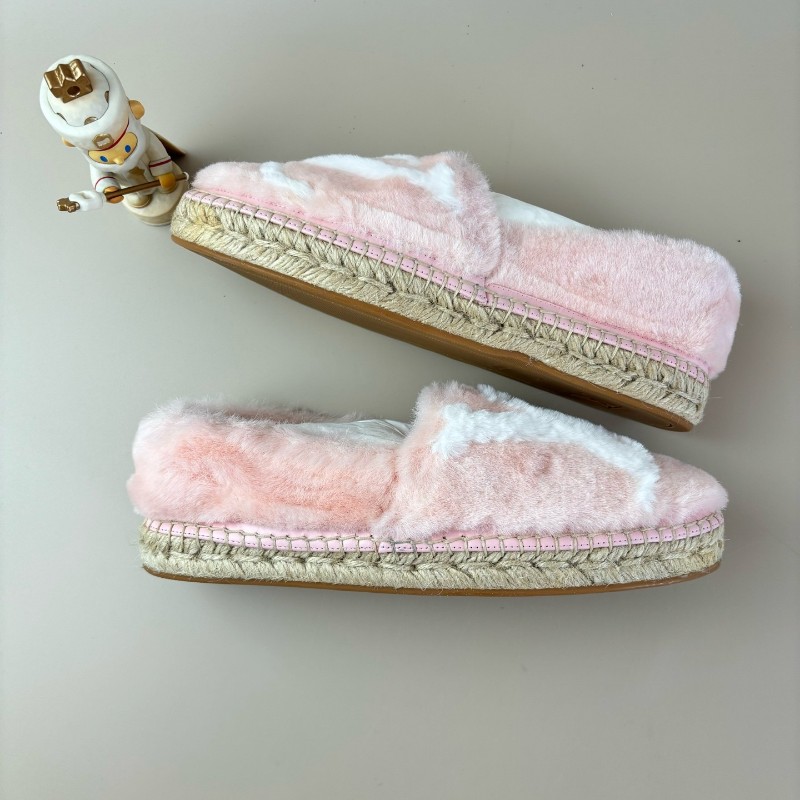 超級新✨LV/路易威登 白粉水貂毛漁夫鞋 36.5碼-3