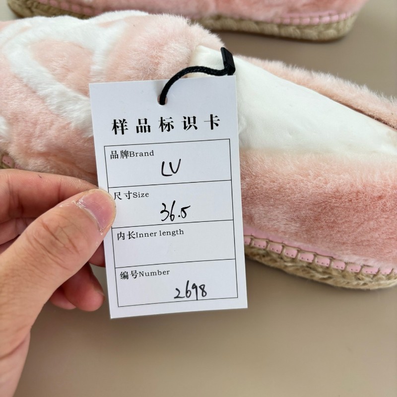 超級新✨LV/路易威登 白粉水貂毛漁夫鞋 36.5碼-7