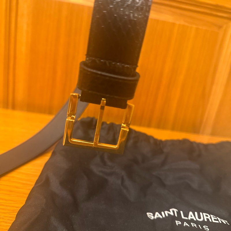 YSL 黑金蛇皮腰帶 75-1