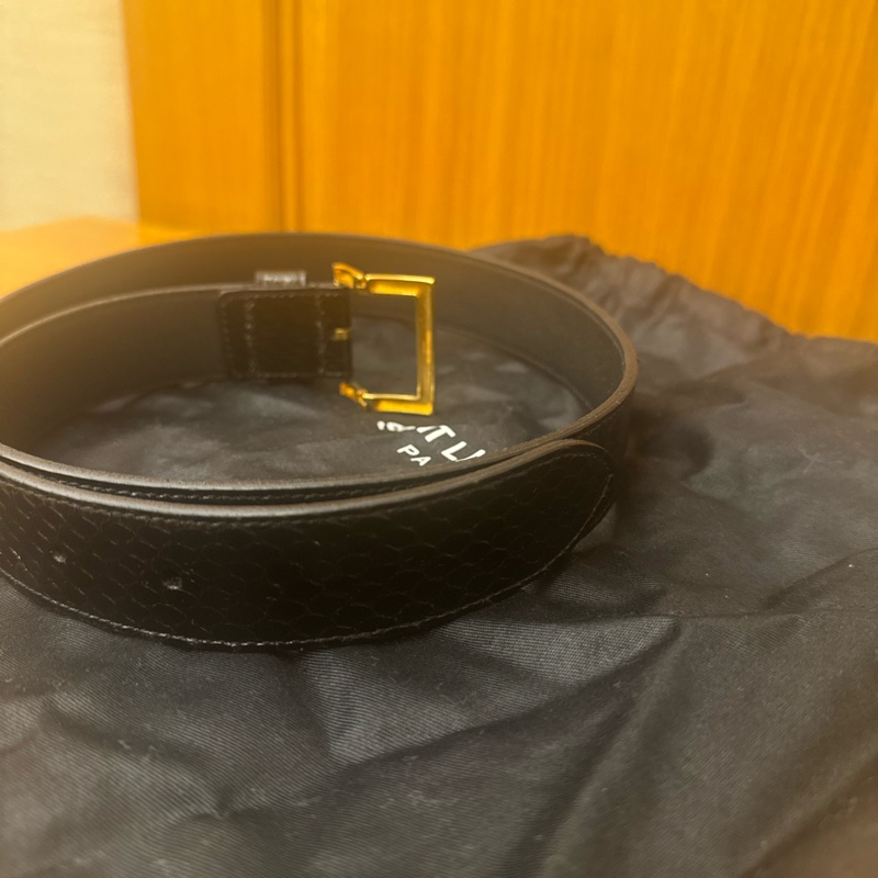 YSL 黑金蛇皮腰帶 75-4
