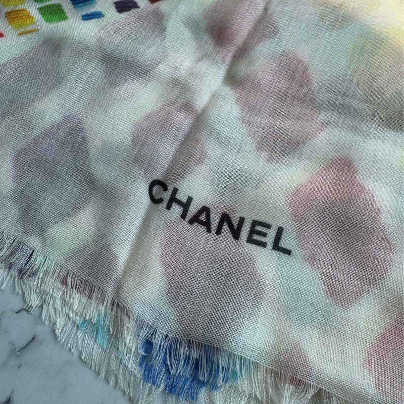 chanel方形水彩客什米爾圍巾🧣-2