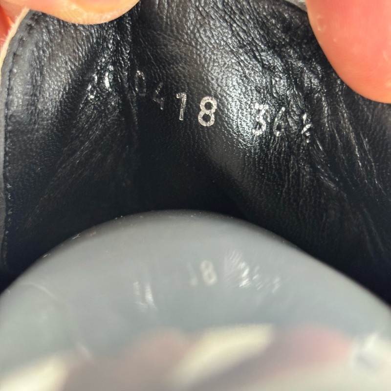 Dior/迪奥 酒紅水貂毛標語繫帶休閒鞋 36.5碼 全新僅試穿-3