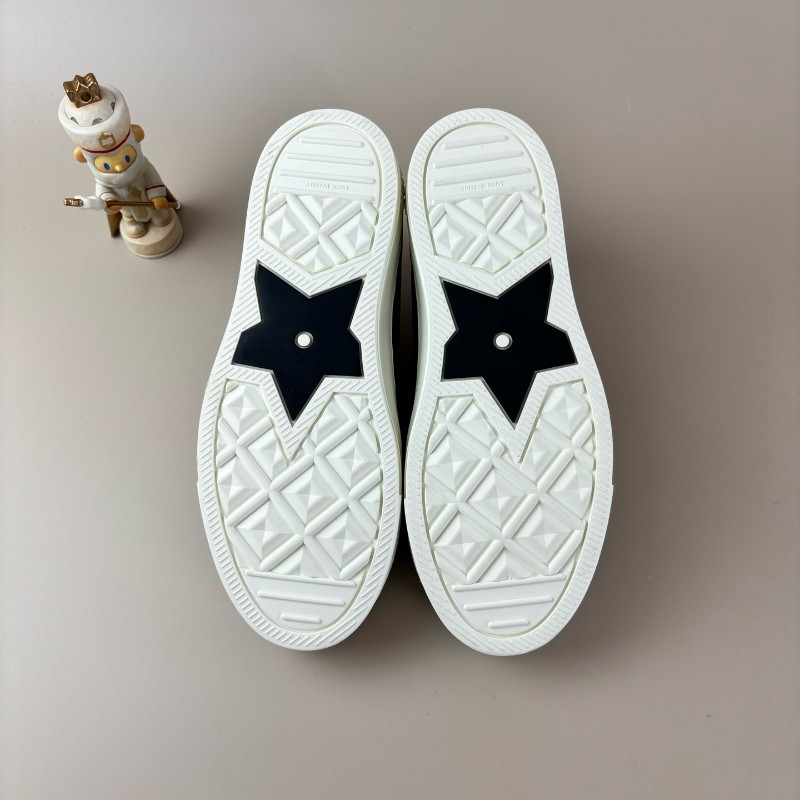 Dior/迪奥 酒紅水貂毛標語繫帶休閒鞋 36.5碼 全新僅試穿-6