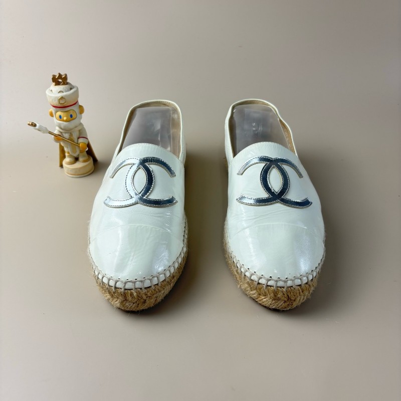 CHANEL/香奈兒 白銀雙C漁夫鞋 39碼-1