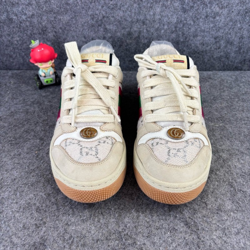 GUCCI/古馳 米白色雙G滿印休閒鞋 35.5碼-1