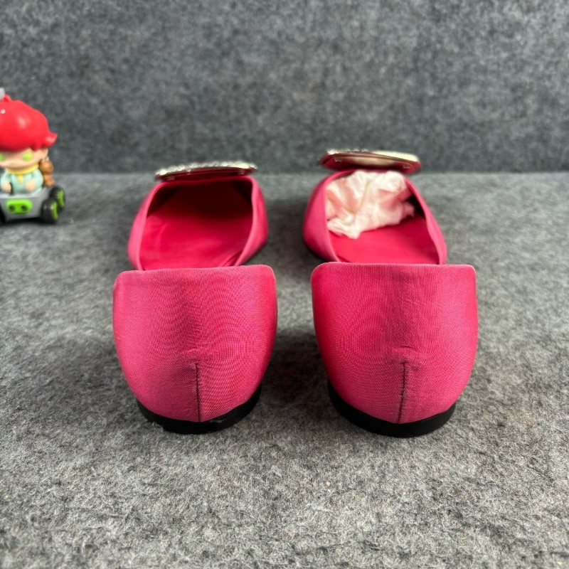 Roger vivier/RV 粉色鑽扣平底鞋 35碼 有原盒 防塵袋-6