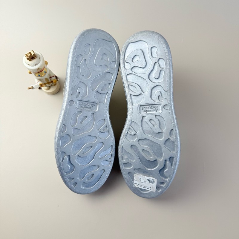 Alexander McQueen銀色繫帶厚底休閒鞋 37碼-5