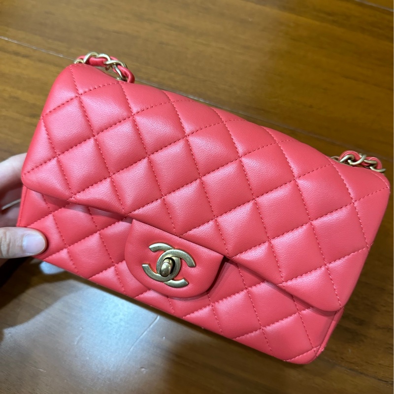 Chanel香奈兒 CF20 紅 羊皮 金 晶片款-0