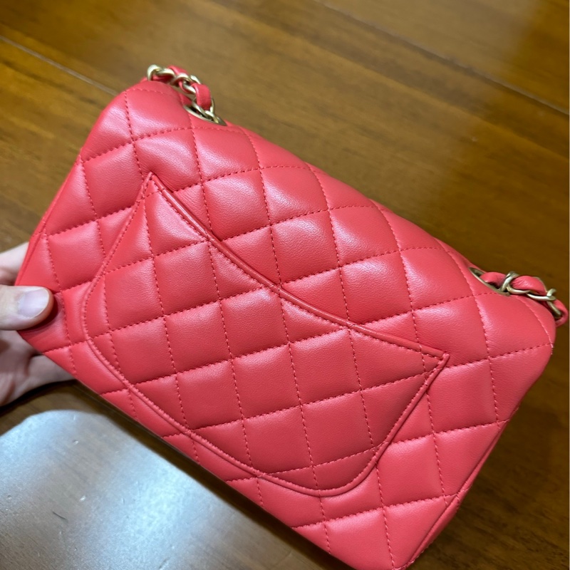 Chanel香奈兒 CF20 紅 羊皮 金 晶片款-1