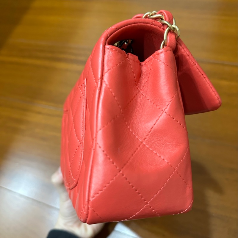 Chanel香奈兒 CF20 紅 羊皮 金 晶片款-3