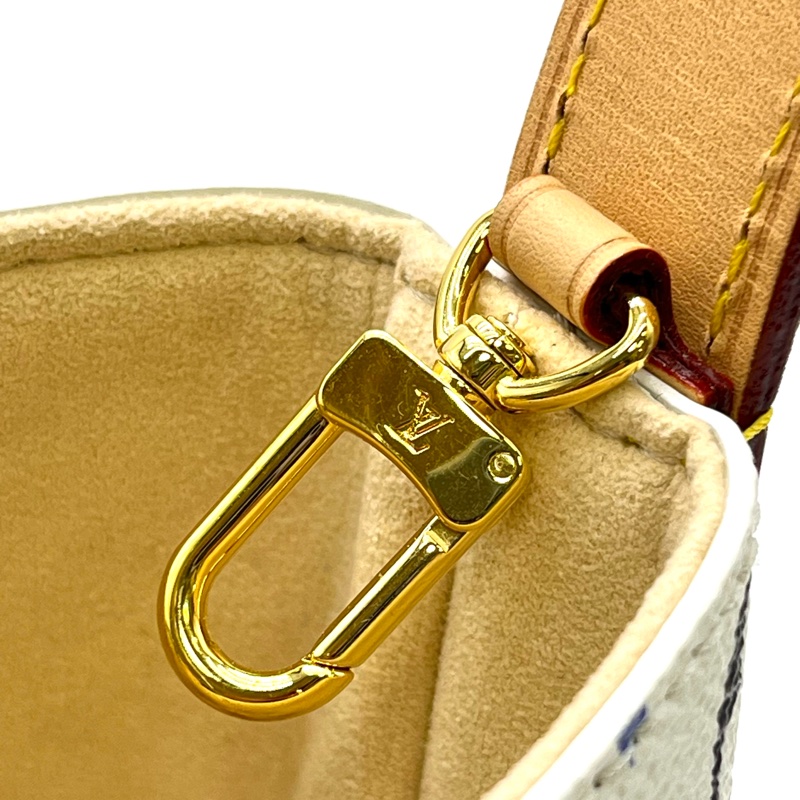 LOUIS VUITTON x Takashi Murakami村上隆聯名款 ALL IN BB 字母徽標白三彩塗帆布包，-4