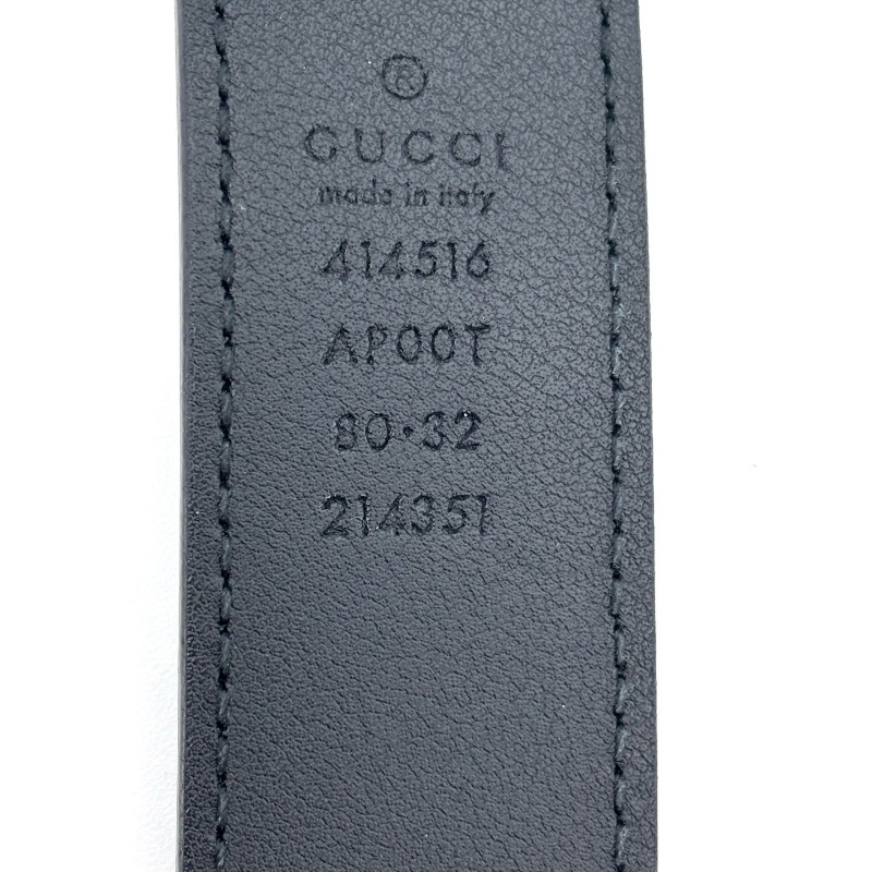 GUCCI古馳皮帶 雙G平滑扣 牛皮 男女同款情侶款 黑色 尺碼80碼-5