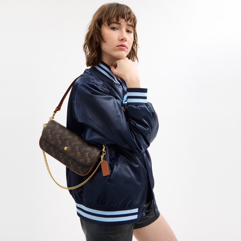 COACH Brook Flap Chain Bag 老花馬車 鏈子肩背包-5