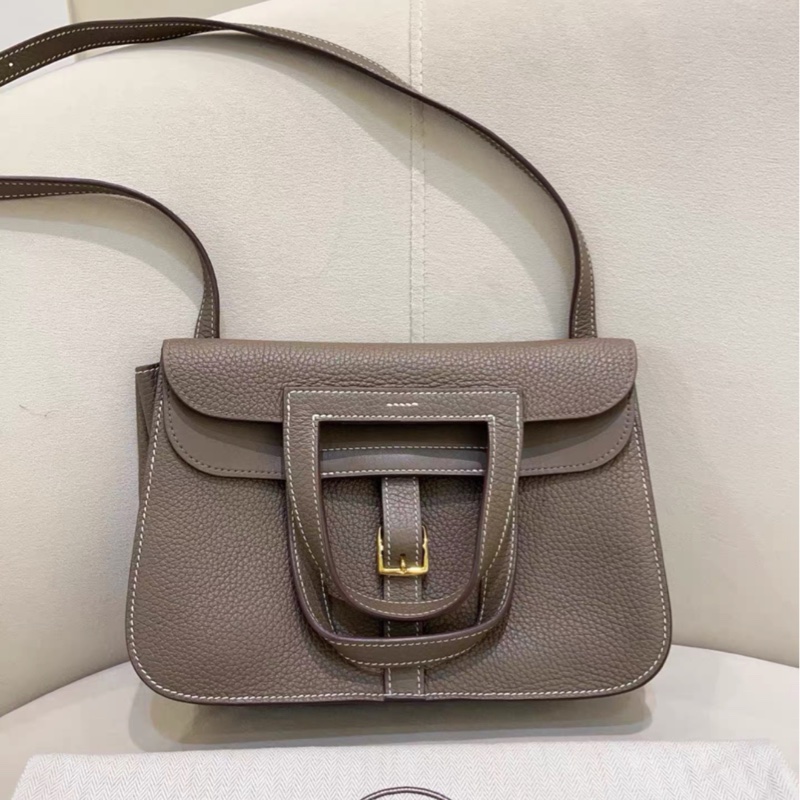 99新 Hermes爱马仕 halzan25 大象灰 哈喇子 b刻 金扣-0