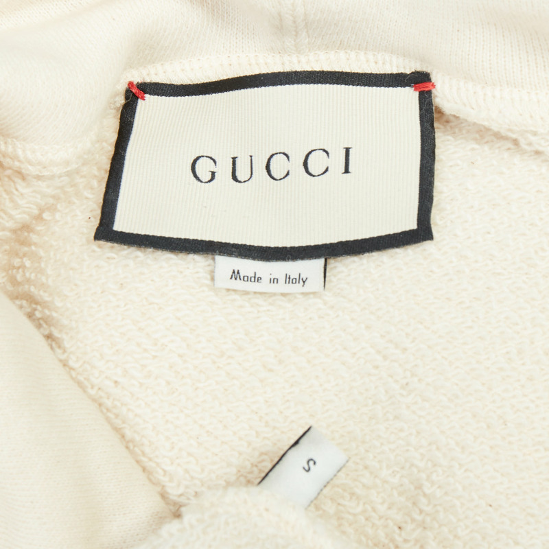 GUCCI Shunga Geisha Lover cream embroidery pearl embellished hoodie M-7