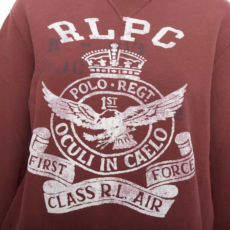 POLO RALPH LAUREN burgundy varsity cotton fleece sweatshirt XS-1