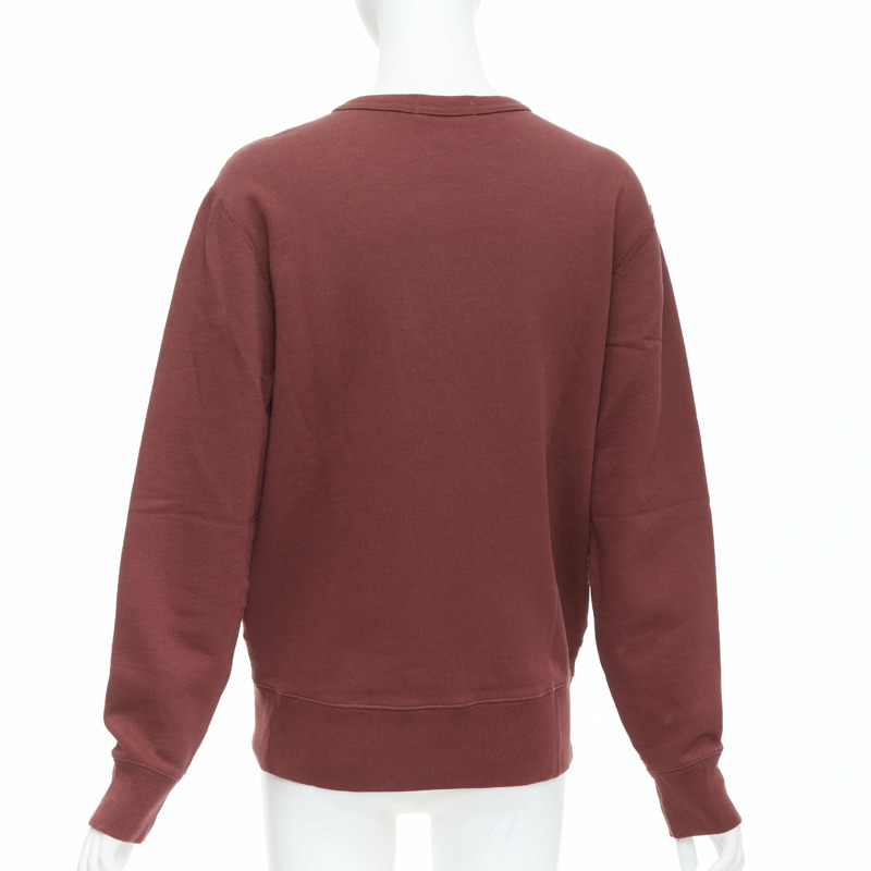 POLO RALPH LAUREN burgundy varsity cotton fleece sweatshirt XS-4
