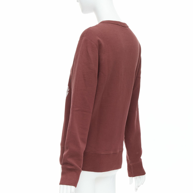 POLO RALPH LAUREN burgundy varsity cotton fleece sweatshirt XS-5