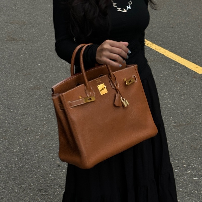 （極新！金棕金釦） Hermes Birkin HAC 32 金棕金 鉑金包-5
