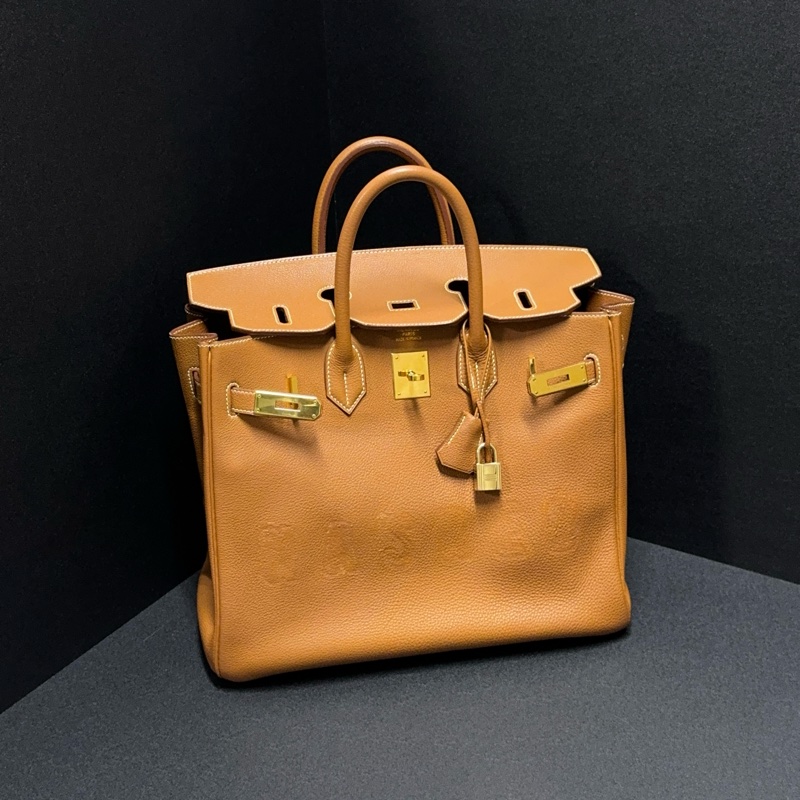 （極新！金棕金釦） Hermes Birkin HAC 32 金棕金 鉑金包-13