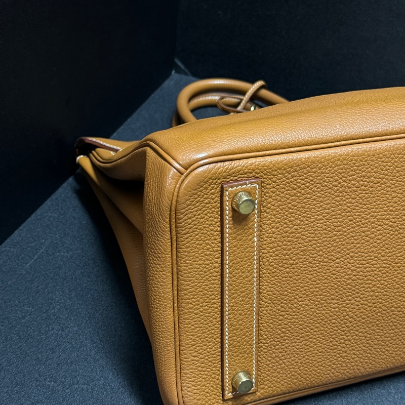 （極新！金棕金釦） Hermes Birkin HAC 32 金棕金 鉑金包-17