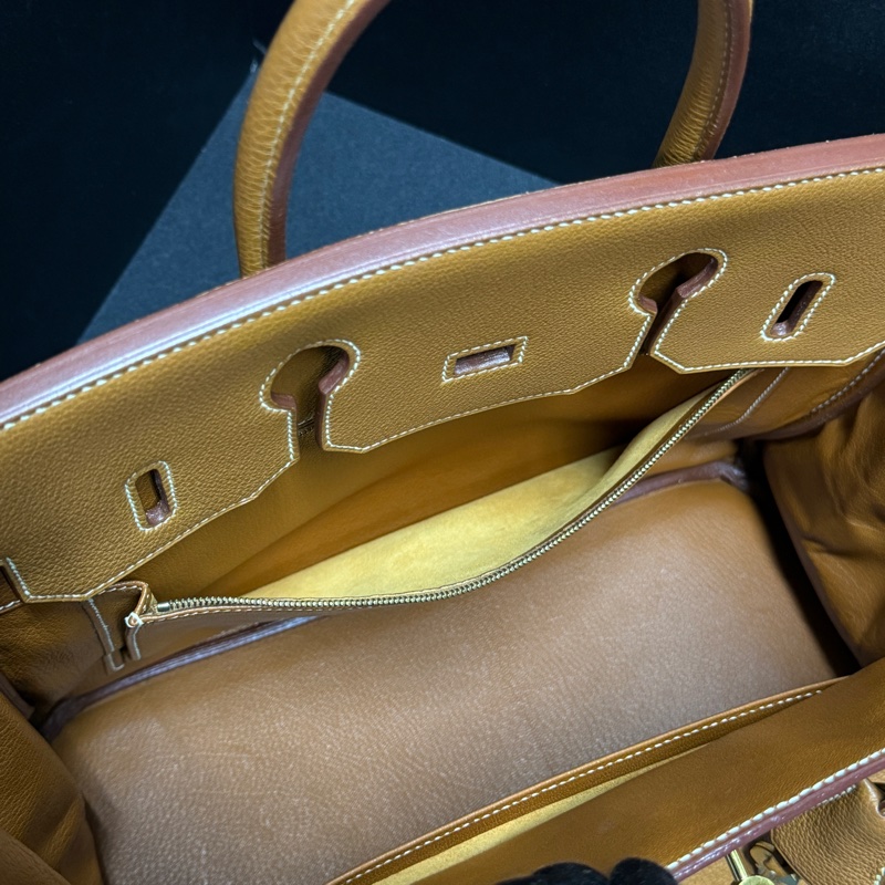 （極新！金棕金釦） Hermes Birkin HAC 32 金棕金 鉑金包-26