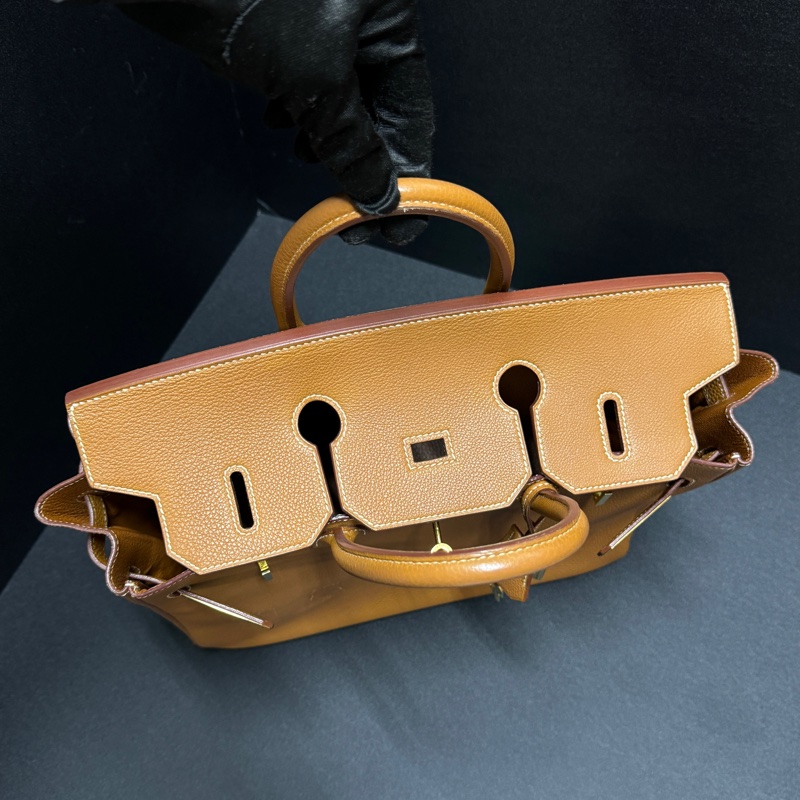 （極新！金棕金釦） Hermes Birkin HAC 32 金棕金 鉑金包-27