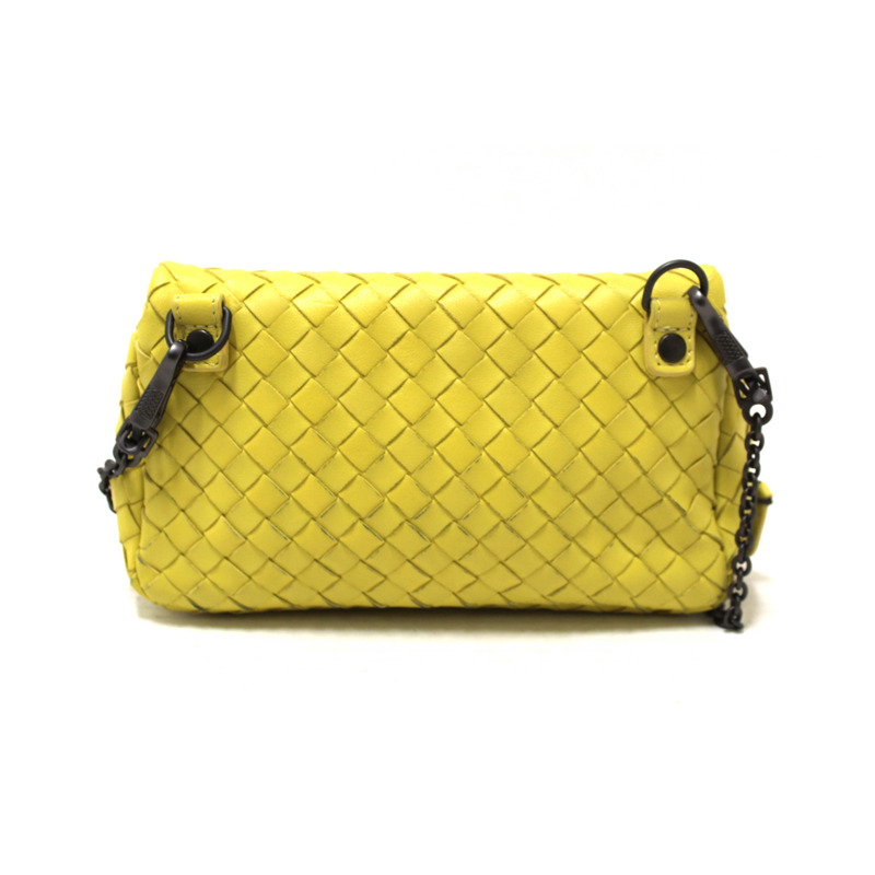 Bottega Veneta Yellow Nappa Intrecciato Leather Small Messenger Bag-3