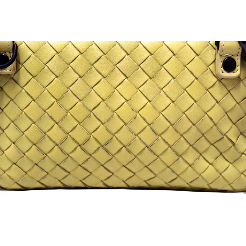 Bottega Veneta Yellow Nappa Intrecciato Leather Small Messenger Bag-4
