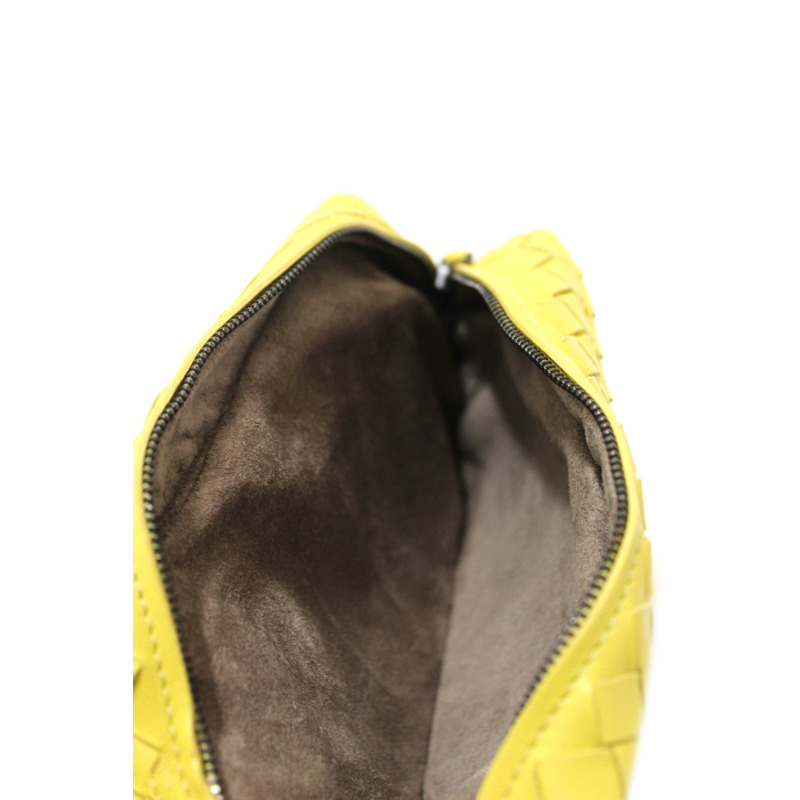 Bottega Veneta Yellow Nappa Intrecciato Leather Small Messenger Bag-12