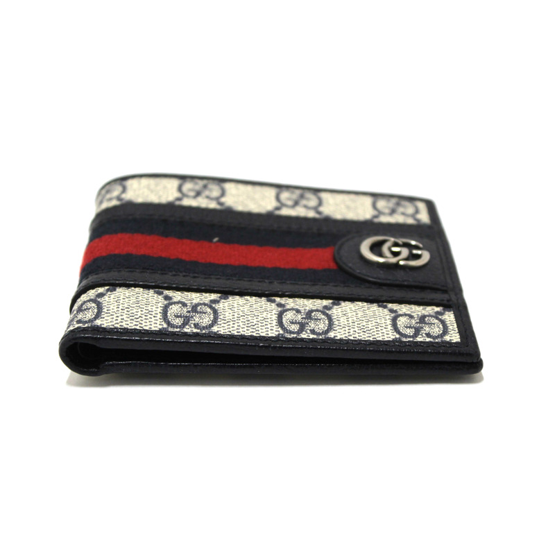 Gucci GG Supreme Monogram Web Mens Ophidia Bi-Fold Wallet 597606-3