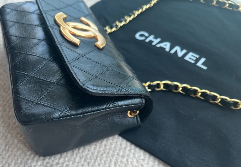 Chanel vintage 大金釦mini斜背包-7