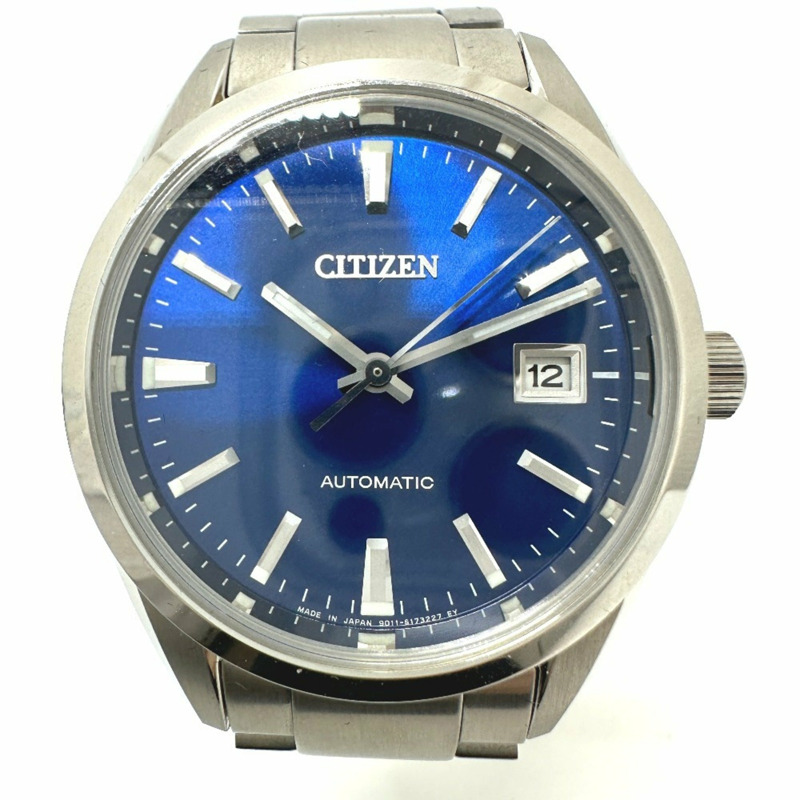 CITIZEN NB1050-59L 機械自動日期手錶，不鏽鋼，男士，銀色，全新-1
