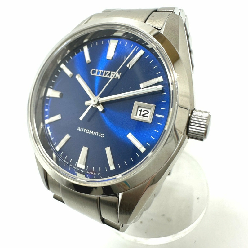 CITIZEN NB1050-59L 機械自動日期手錶，不鏽鋼，男士，銀色，全新-3