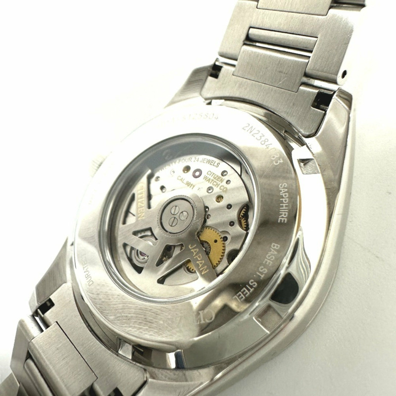 CITIZEN NB1050-59L 機械自動日期手錶，不鏽鋼，男士，銀色，全新-8