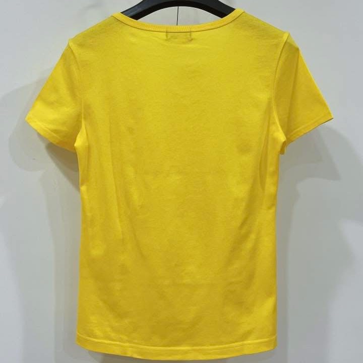 Burberry藍標　亮黃色V領字母上衣-1