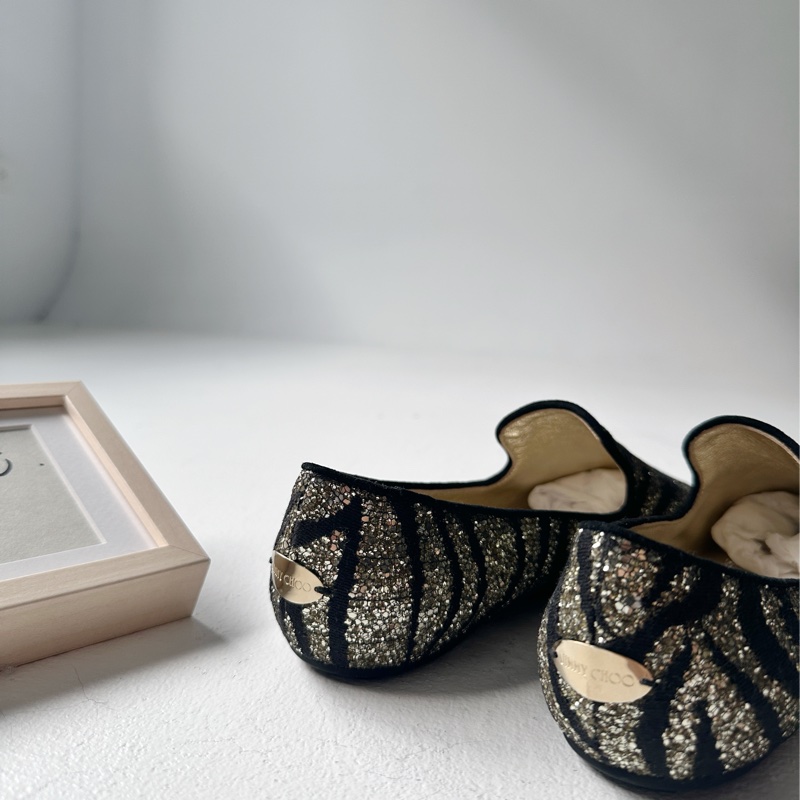 Jimmy choo 斑馬紋 平底鞋-4