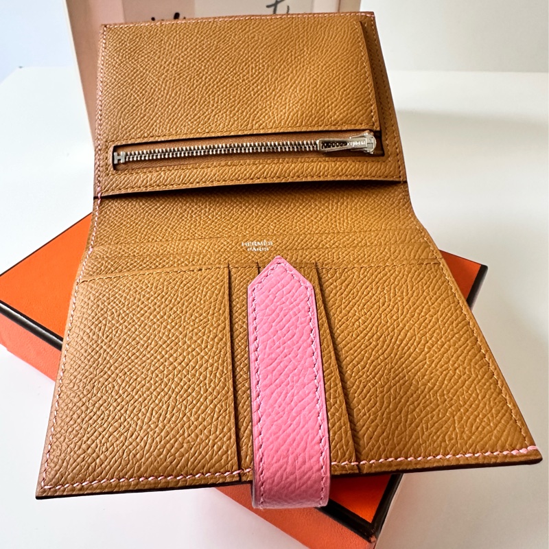 全新 Hermès Bearn Compact Wallet 稀有雙色 短夾-6