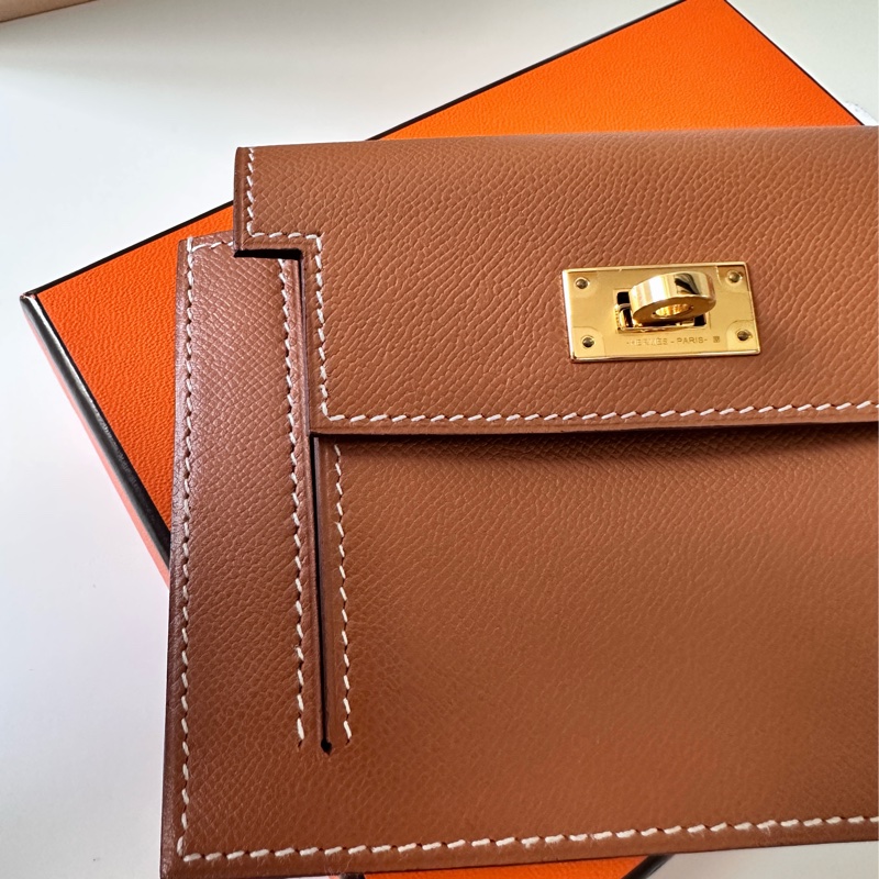 全新 Hermès Kelly Pocket epsom 小牛皮短夾錢包-3