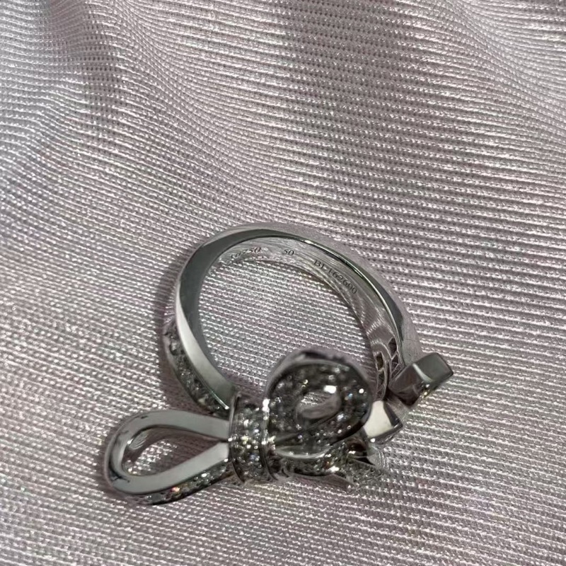 Vca梵克雅寶高級珠寶Ruban蝴蝶結白金滿戒指49號,2013購入-1