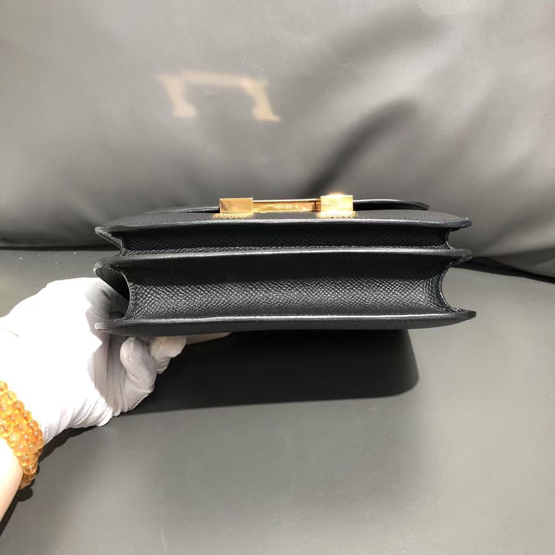 Hermes愛馬仕Constance19康康黑金Epsom皮y刻-2
