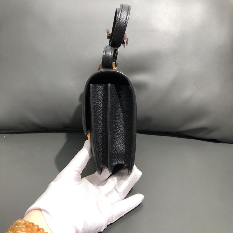 Hermes愛馬仕Constance19康康黑金Epsom皮y刻-6
