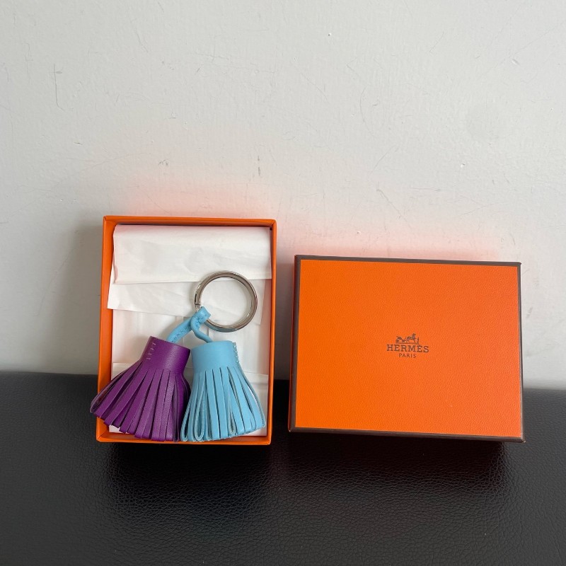 Hermes愛馬仕藍紫流蘇鑰匙扣 🈶盒子-1